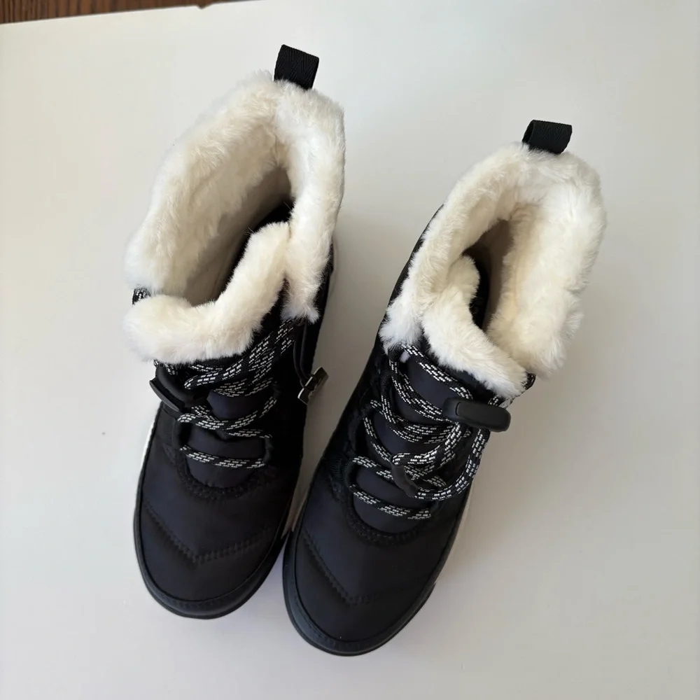 Sorel || Unisex Whitney II Waterproof Snow Rain Boots Furry Lined Black‎ 2 NWT